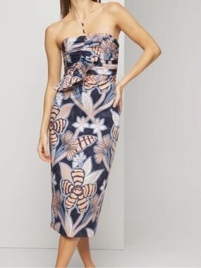 Strapless Ruffle Bust Sheath Dress WHBM Size 12